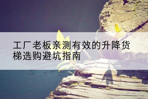 天祝升降货梯怎么选-工厂老板亲测有效的升降货梯选购避坑指南