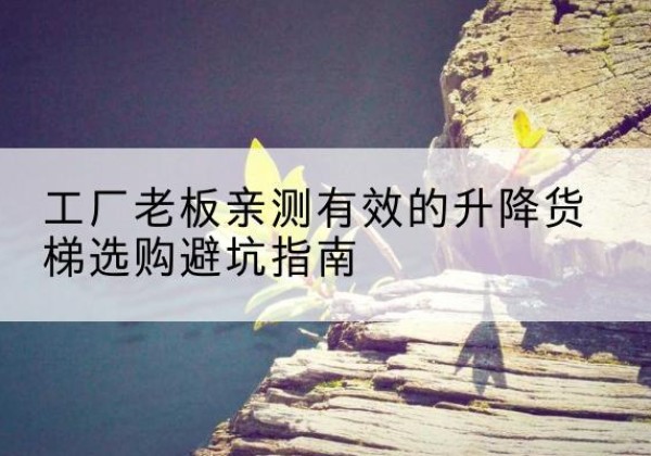 天祝升降货梯怎么选-工厂老板亲测有效的升降货梯选购避坑指南